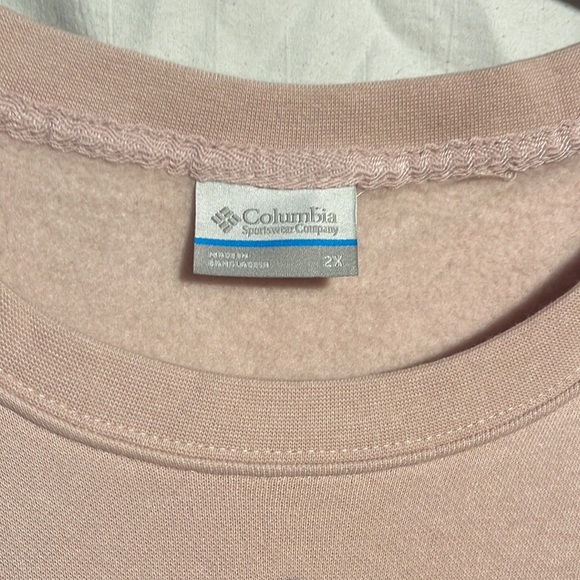 Columbia Trek Graphic Crew Sweatshirt 2X Pastel Blush Pink Nwt New Plus Size - Picture 4 of 7